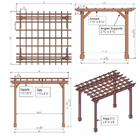 Pergola Plans 10 X 16 Wooden PDF wooden workbench stupendous57xuk